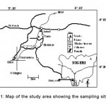 Fig.1: Map of the study area showing the sampling sites