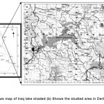 Fig. 1: (a) Shows map of Iraq lake shaded (b) Shows the studied area in Derbendikhan lake