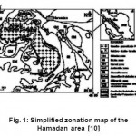Fig. 1: Simplified zonation map of the Hamadan area [10]
