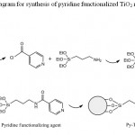 Fig. 1: A schematic diagram for synthesis of pyridine functionalized TiO2 nanoparticles
