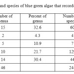 Table(1):-Number of genus and species of blue green algae that recorded during this study