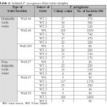 Table 4: Isolated P. aeruginosa from water samples.