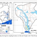 Figure 1: Map showing the sampling locations at Ada and Aveglo 