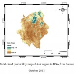 Figure 8: Total cloud probability map of Asir region in KSA from January 2006 to October 2011