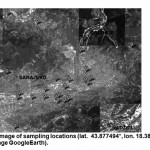 Fig. 1. Satellite image of sampling locations (lat.  43.877494Â°, lon. 18.387575Â°, elev.  601 m; background image GoogleEarth).