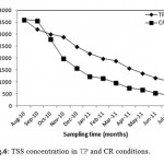 Fig.6: TSS concentration in TP and CR conditions.