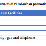 Table 9: Consequences of rural-urban promotion in the studied area