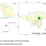 Figure 1.  Study area (region 7 of Tehran municipality)  Reference: Statistical Centre of Iran, 2011