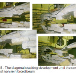 Figure 8 - The diagonal cracking development until the complete  failure of non-reinforced beam