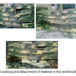 Figure 9 - Cracking and detachment of material in the reinforced beam