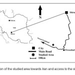 Fig. 2- Situation of the studied area towards Iran and access to the studied section