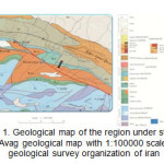 Fig. 1. Geological map of the region under study; Avag geological map with 1:100000 scale; geological survey organization of iran