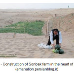 Figure 3 - Construction of Sonbak farm in the heart of the land (emanation.persianblog.ir)