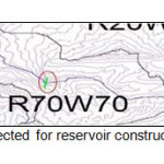 Figure 3- The location selected for reservoir construction in R70W70 subbasin