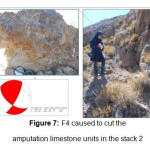 Figure 7: F4 caused to cut the amputation limestone units in the stack 2