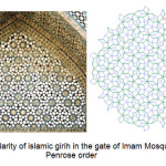 Figure 4- The similarity of islamic girih in the gate of Imam Mosque in Isfahan with Penrose order