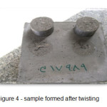 Figure 4 - sample formed after twisting