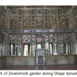 Figure 9: glasswork of Zinatolmolk garden during Ghajar dynasty, source: authors