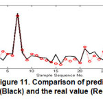 Figure 11. Comparison of predicted output (Black) and the real value (Red) for COD