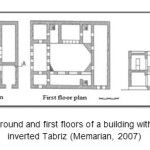 Figure 1- Plan of the ground and first floors of a building with a traditional structure inverted Tabriz (Memarian, 2007)