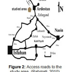 Figure 2: Access roads to the study area  (Rahmati, 2010).