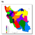 Figure 1. b- The number of observations for Anthemideae tribe in Iran based on province.