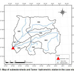 Figure 1- Map of subwatersheds and Tamer  hydrometric station in the case study region
