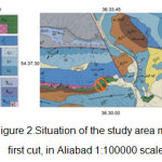 Figure 2.Situation of the study area map  first cut, in Aliabad 1:100000 scale
