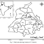 Figure 1: Study area showing location of 17 districts