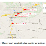 Fig. 1: Map of study area indicating monitoring stations