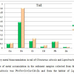 Fig.2. Heavy metal bioaccumulation in tail of Clinotarsus alticola and Leptobrachium smithi