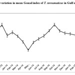 Fig.1 Temporal variation in mean Gonad index of T. toreumaticus in Gulf of Mannar