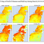 Fig.6 SST Map of Gulf of Mannar and Palk bay during March 2014 to May 2014