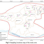 Fig 3: Sampling locations map of the study area