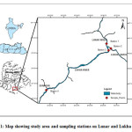 Figure 1: Map showing study area and sampling stations on Lunar and Lukha Rivers