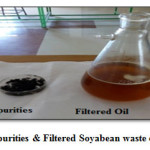 Fig. 1: Impurities & Filtered Soyabean waste cooking Oil