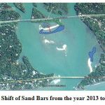 Fig 4 Shift of Sand Bars from the year 2013 to 2014
