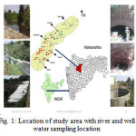 Fig. 1: Location of study area with river and well  water sampling location