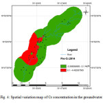Fig. 4: Spatial variation map of Cr concentration in the groundwater