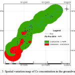 Fig. 5: Spatial variation map of Cr concentration in the groundwater