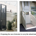 Figure 14: Proposing the use of elevator to carry the wheelchair in the site