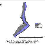Figure 4. The view of the Bund play areas for floods with different return periods.