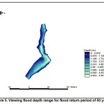 Figure 5. Viewing flood depth range for flood return period of 50 years