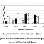 Figure 3. Plot wise distribution of individuals with special reference to Myristica and Knema