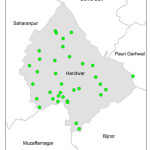 Fig. 2. Sampling points in Haridwar district, Uttarakhand