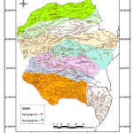 Figure 2. Location of G&D sites and rain-gauge in river basin map