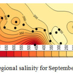 Fig 4: Regional salinity for September 2001 