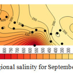 Fig 6: Regional salinity for September 2013 