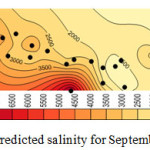 Fig 8: Predicted salinity for September 2001 