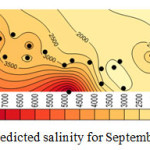 Fig 9: Predicted salinity for September 2007 